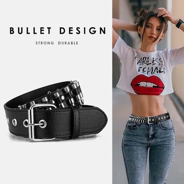Металевий ремінь з пірсингом у стилі панк-рок для жінок та чоловіків