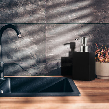 Relaxdays Stainless Steel Soap Dispenser, Rectangular