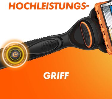 Чоловіча бритва Gillette Fusion 5 Power, металева, чорна (бритва + 1 змінне лезо)