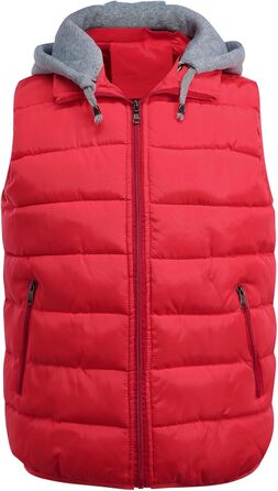 Чоловіча степкова жилетка YOUTHUP з капюшоном, тепла зимова жилетка для активного відпочинку, спортивна жилетка без рукавів (S, Червоний)