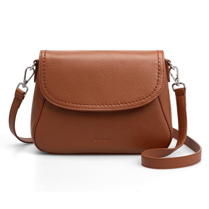 Сумка жіноча через плече Befen зі шкіри, середнього розміру, RFID-захист, коричнева. Кросбоді, сумка на плече