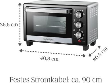 Міні-піч 15 літрів: піч для піци, міні-піч, таймер 60 хв, 100°-230°C, 1200 Вт, крихти-піддон, піч для кемпінгу, енергозберігаюча