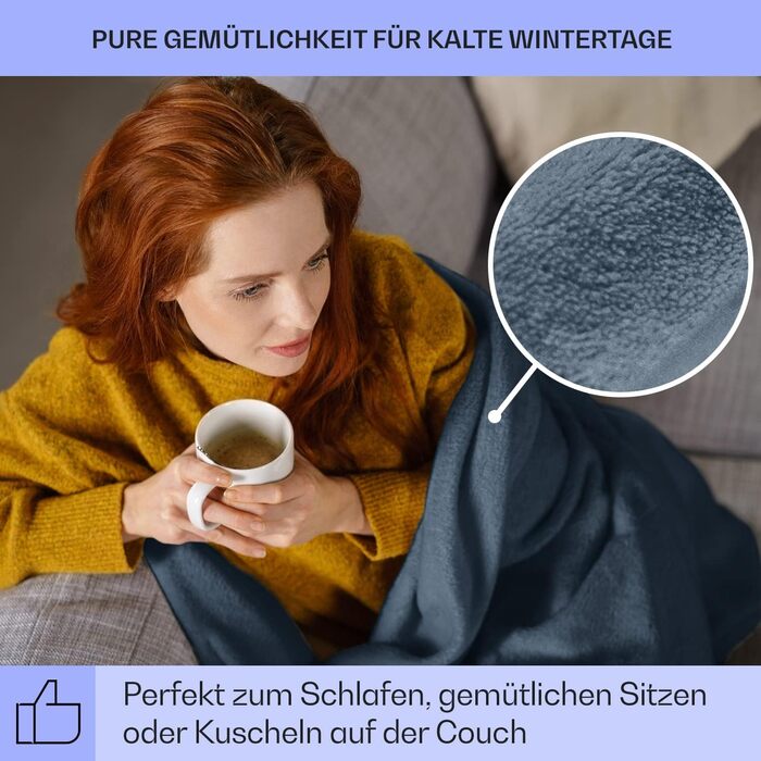 Електрична ковдра Klarstein XL з підігрівом, 120 Вт, з автовимкненням, 180x130 см, антрацит