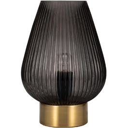 Настільна лампа Pauleen 48158 Crystal Gloom з кришталевим декором, антрацитова, E27, 40W, димчасте скло/латунь