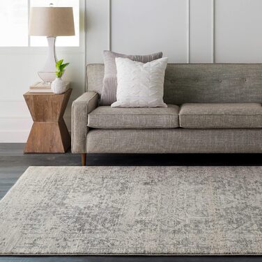Surya Syracuse Vintage Rug - Oriental Rug for Living Room, Dining Room, Bedroom - Oriental Boho Rug, Short Pile Rug for Easy Care - Large Rug 160x220cm in Grey, 160 x 220 cm (Rectangular)