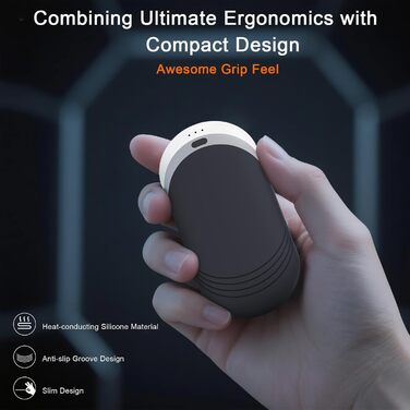 Електричні нагрівачі для рук Karecel 2 шт., USB, 6000mAh, Slim, чорний - подарунок для жінок та чоловіків