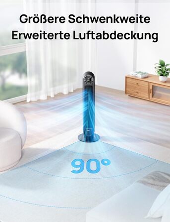 Дрео Turmventilator Nomad One: Тихий вентилятор з телепульта, 4 швидкості, 8 год таймер, білий/чорний