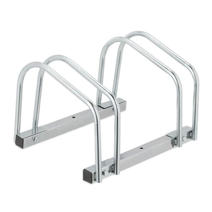 Relaxdays Silver Bicycle Stand for 2 Bicycles