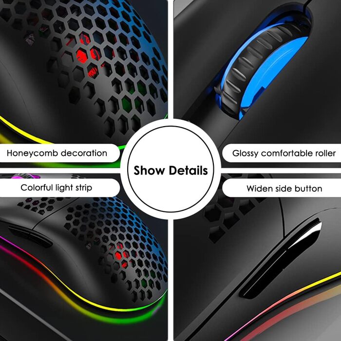 Ігрова комбінація клавіатури та миші MAGIC-REFINER: механічна клавіатура 62 клавіші, RGB-підсвітка, миша 12000 DPI, USB-C, для PC/Mac/Win (червоний перемикач)