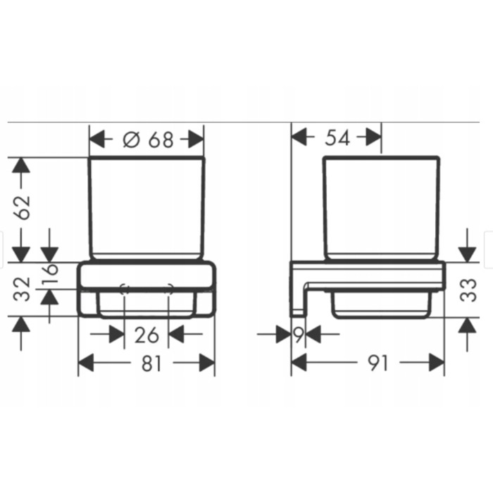 Стакан для зубних щіток Hansgrohe AddStoris 41749670, 8,1x9,4 см, білий