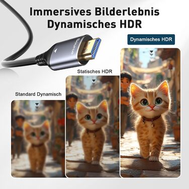 HDMI кабель оптичний 8K 15м, HDMI 2.1, 48Gbps, Ultra High Speed, CL3, AOC, 8K@60Hz, 4K@120Hz/144Hz, Dynamic HDR, eARC, Dolby HDCP2.2, сумісний з PS5, Xbox Series X, PC, TV