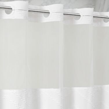 Водонепроникна штора для душу з тканини 180x190 см, 260 GSM, сіра (сітка-бохо-біла). Преміум-якість, антигрибкова, з 10 кільцями, стиль готелю/SPA, машинне прання