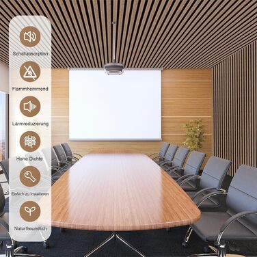 Акустичні 3D-панелі з дерева AKK-PANE (60x60 см, 4 шт, 1.44м²) для стін у вітальню, офіс та кухню, звукопоглинаючі еко-панелі, колір: копчений дуб 5#