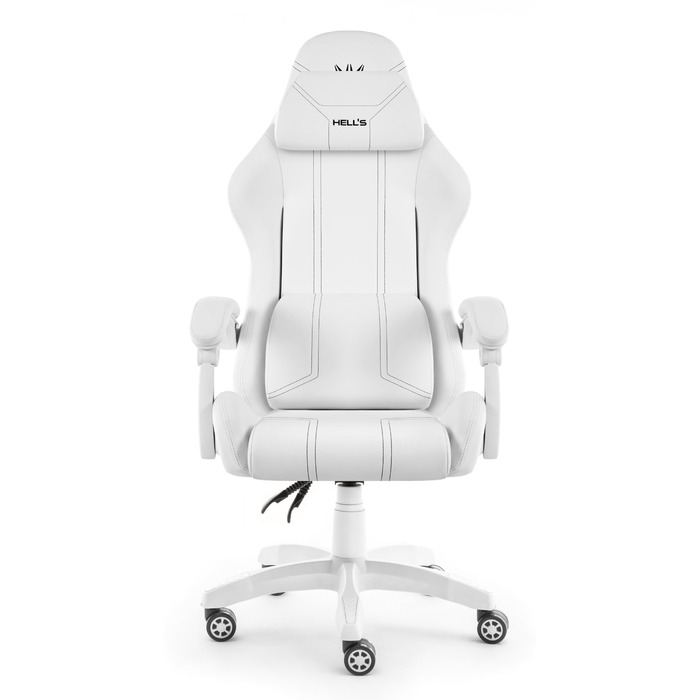 Ігрове крісло HELL'S CHAIR HC-1014 WHITE, біле, екошкіра