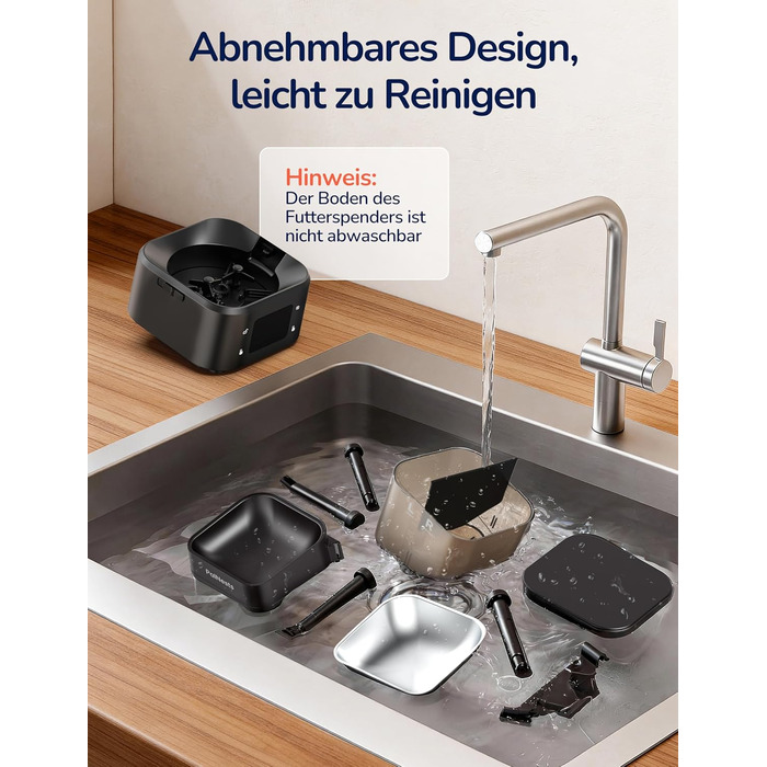 Автоматичний годівник для котів PalNests 4L з Wi-Fi, програмований таймер, сухий корм для котів/собак