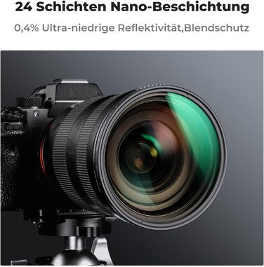 Фільтр ND K&F Concept Variabler 67mm ND3-ND1000 (змінний, 1.5-10 ступенів затемнення, Nano-Dazzle)