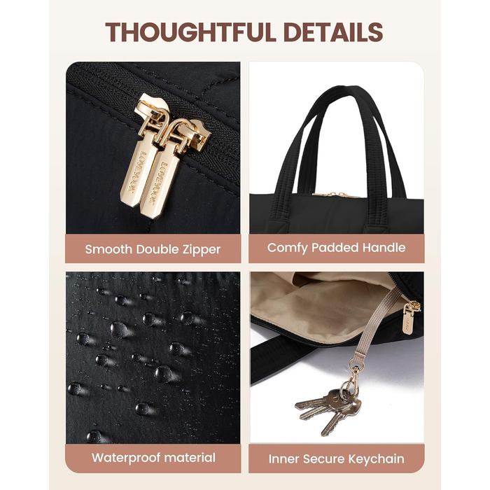 Сумка для ноутбука LOVEVOOK, чорна, 15.6 дюймів (для жінок)