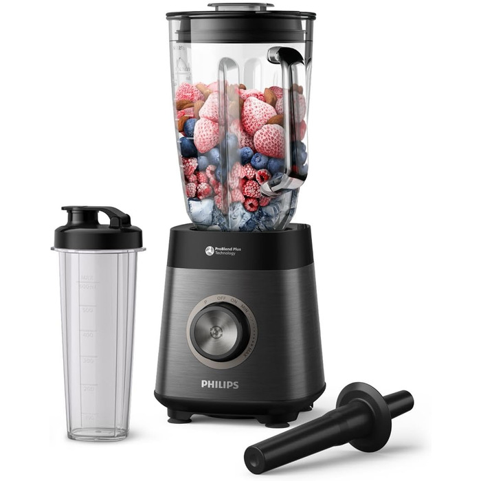 Philips 5000 Series Mixer – 1200W Motor • ProBlend Plus Technology • Dishwasher-Safe Parts • Automated Cleaning • 2L Capacity • Black (HR3041/00) 1.4Kg (6 portions) Wi-Fi Connection