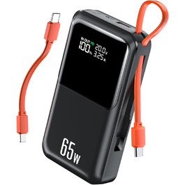 Портативний зарядний пристрій Power Bank 65W, 26800mAh, USB-C, Klein, чорний