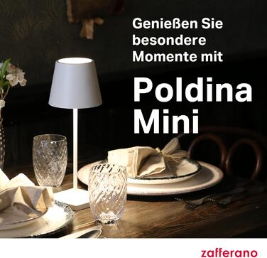 Zafferano Poldina Pro Mini – Бездротова настільна лампа, сенсорне керування, для дому та саду, 30 см, колір пісок