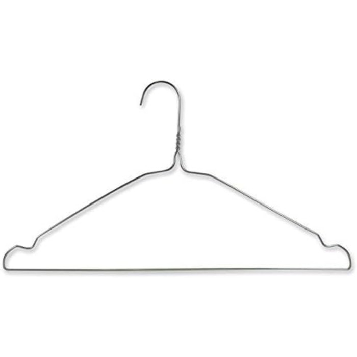 Плечики Hangerworld дротяні металеві з прорізами 41 см сріблясті, 50 шт.