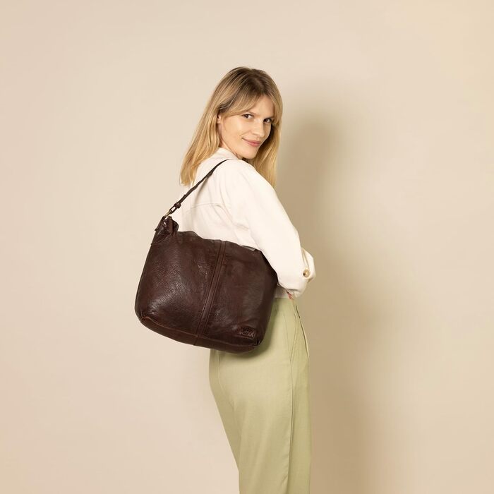 Сумка Gusti Shopper Leder Hannah для жінок: шкіряна сумка-шопер, сумка через плече, поясна сумка (коричнева)