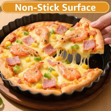 Форми для тартів з підйомним дном, 3 шт. (22/26/30 см), антипригарне покриття, з нержавіючої сталі, для випікання тартів, кιςів та пирогів