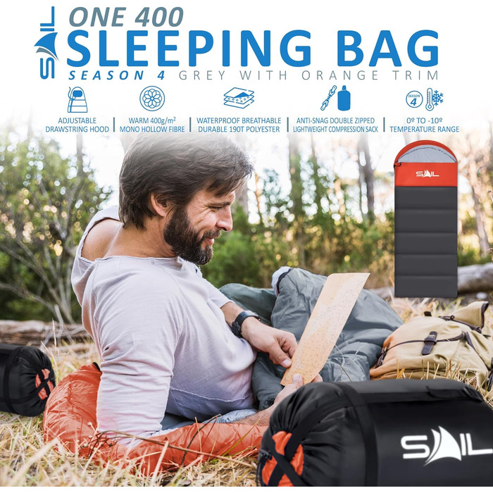 Спальний мішок SAIL Schlafsack One Оранжевий - 4 сезонний