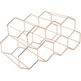 Metal Wine Rack, Freestanding Wine Bottle Holder, Table Wine Rack, Countertop Wine Bottle Holder, Wine Rack, for Bar, Wine Cellar, Living Room, Kitchen, Basement (Rose Gold)