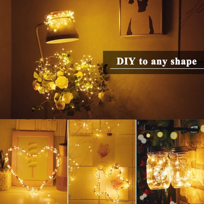 Льоко-світлодіодна гірлянда 20 м, 200 LED, тепле біле світло, з пульт, водонепроникна IP65, для декору на Різдво, весілля, сад, вечірку