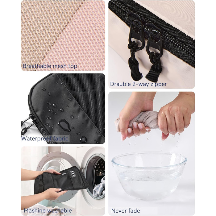 Органайзер для валізи MURISE, 8 шт. - Packing Cubes для подорожей, сумки-органайзери для валізи, з мішечком для взуття та косметички, система організації, Travel Essentials, чорний