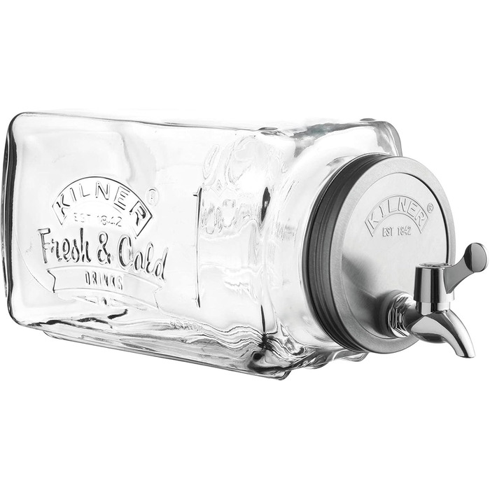 Диспенсер для напоїв Kilner зі скла, 3 л, із краном для води, соку, пива