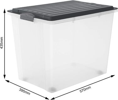 Rotho Compact 3-Piece Storage Box Set, 70L with Lid and Wheels