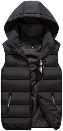 Чоловіча степкова жилетка GIBZ з капюшоном, без рукавів, для спорту та відпочинку, чорна, розмір XXL