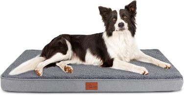 Ліжко для собак середніх порід Caliyo, 91x69x7.6 см, з memory foam, сірого кольору, легко миється