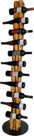 Wood & Wishes – Rustic Wine Rack, Wine Shelf, Wine Holder made of solid wood; handcrafted for 11 bottles of wine; height 158 cm Ø 34 cm; driftwood look; country house style; decorative unique piece