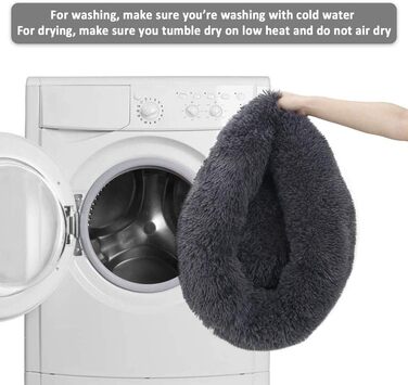 Кругле м'яке ліжко для собак та котів Haoye, плюшеве, зручне, миється, Ø 50 см, бордовий