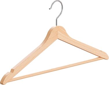 Дерев'яні вішалки для одягу OGIVO – набір з 4 шт. з обертовим гачком та виступами на плечах (натуральне дерево)