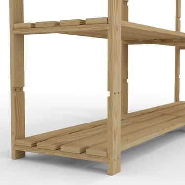 Lenmar Series B Wooden Shelf, Pine, Wood, Light Beige, B-20 170 x 80 x 40 cm, 5 Shelves, Bookcase, Wooden Shelf, Standing Shelf, Wall Shelf, Shelf with 5 Shelves, Office Shelf, for Living Room, Storage Shelf (B-30 170 x 150 x 40 cm 5 Shelves)