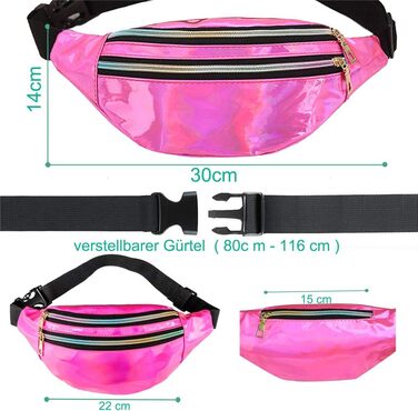 Гірчиця поясна сумка вологостійка, поясна сумка на пояс з відділеннями на блискавці, регульований ремінь, поясна сумка для жінок та чоловіків, для вечірок, фестивалів, спорту, активного відпочинку, подорожей (Рожевий)