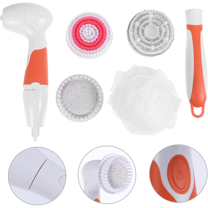 1Satz Multifunctional Electric Bath Brush Shower Massage Brush for Back Care, Long Handle, No Battery, Random Color Selection