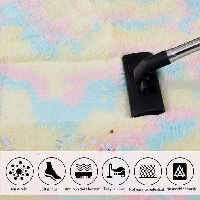 Пухнастий килим Hochflor, для вітальні, м'який килим з антиковзаючою основою, придатний для прання, розмір 120x160 см