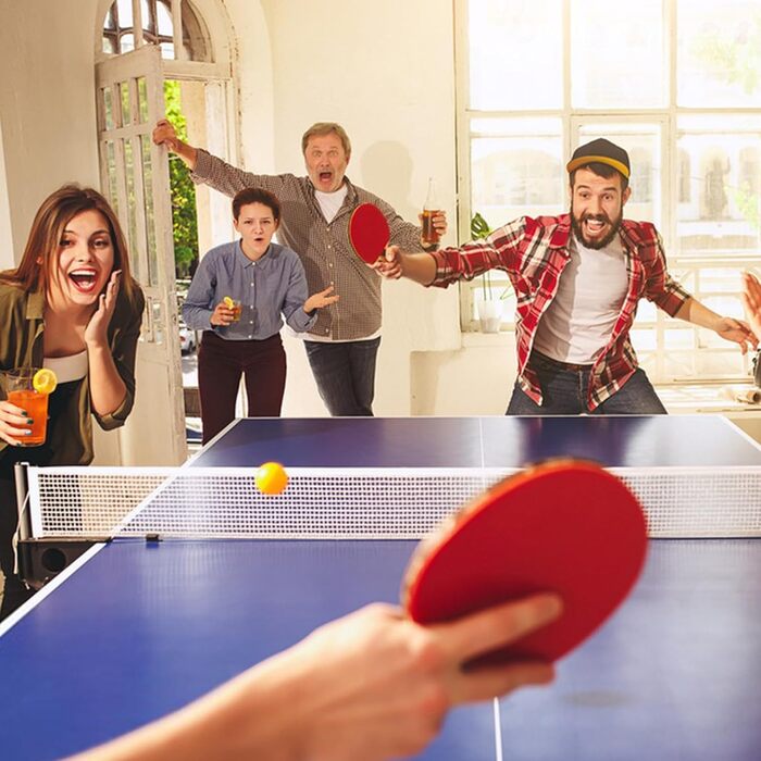 Набір для пінг-понгу JurciCat: 2 ракетки, 3 м'ячі, сумка. Підходить для гри в приміщенні та на вулиці.