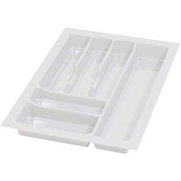 Alusfera Cutlery Drawer Organizer - 40cm - Drawer Organizer with Compartment Dividers - High-Quality Kitchen Drawer Organizer for More Order - Adjustable and Easy to Clean - 330x490mm White