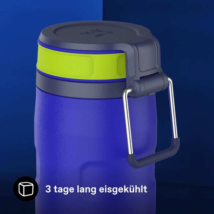 Термос-пляшка STANLEY 1913 IceFlow Bottle Twist Flip 0.47L, герметична пляшка для води з кришкою Twist Flip, Cobalt Chartreuse