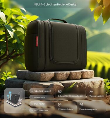 Чоловіча/Жіноча/Дитяча косметичка-органайзер XXL, 9 літрів, 3-в-1, водонепроникна, чорна