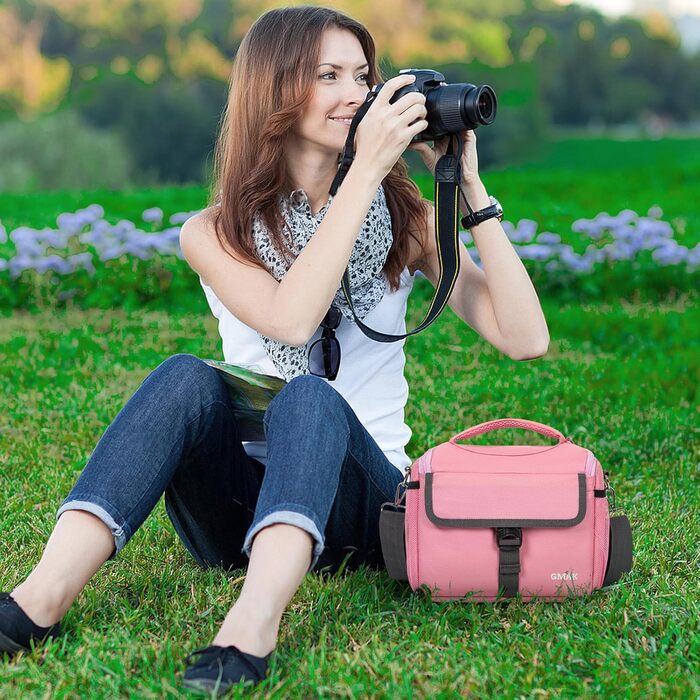 Сумка для фотоапарата GMAK Kameratasche рожева, водонепроникна, для DSLR/SLR/бездзеркальних камер (22.9x12.9x19.1 см)