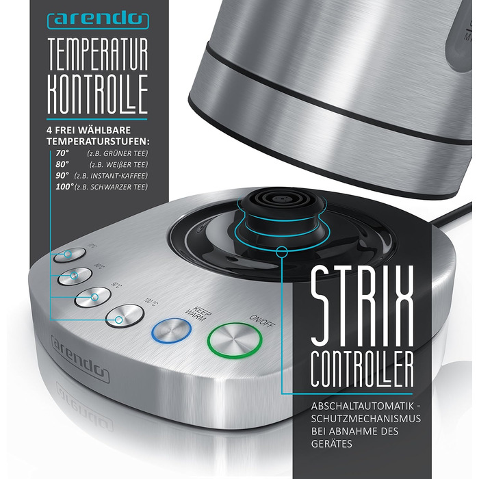 Електричний чайник з нержавіючої сталі 3000W з регулюванням температури та функцією підтримання тепла