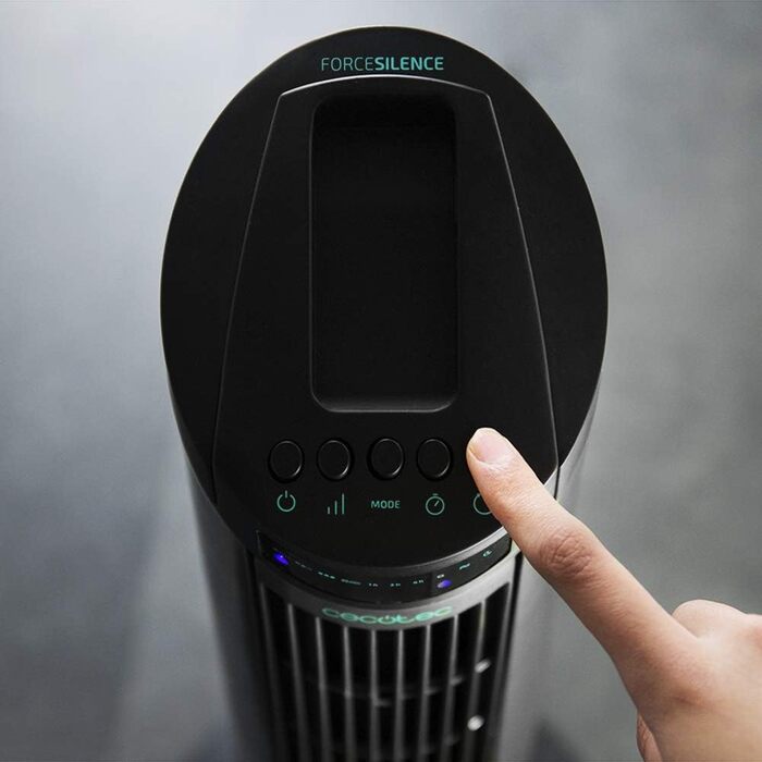 Вентилятор Cecotec Digitale Turm EnergySilence 890 Skyline, 50 Вт, 76 см, з таймером, пультом, мідний мотор, 3 швидкості, 3 режими, чорний