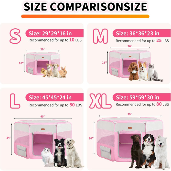 Летячий вольєр для котів, розкладний вольєр для котів, клітка-вольєр для котів, ігровий вольєр для кошенят, рожевий котячий вольєр для дому та вулиці, XL